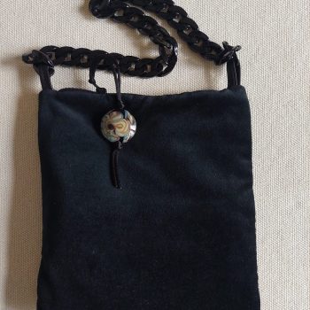 Bustina velluto nero e perla